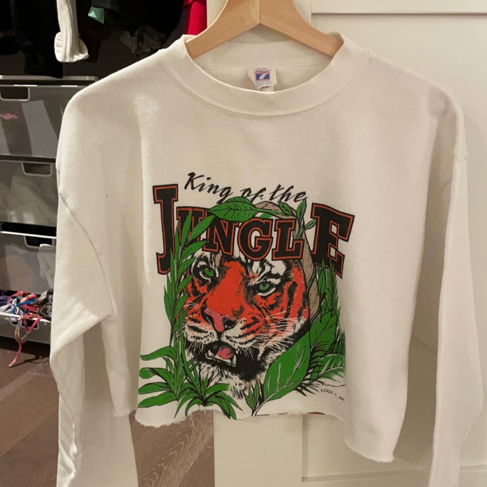 Vintage tiger cropped sweatshirt